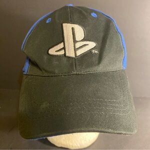 Sony Playstation Hat Cap Snap Back Mens Black Blue Video Games Logo Casual